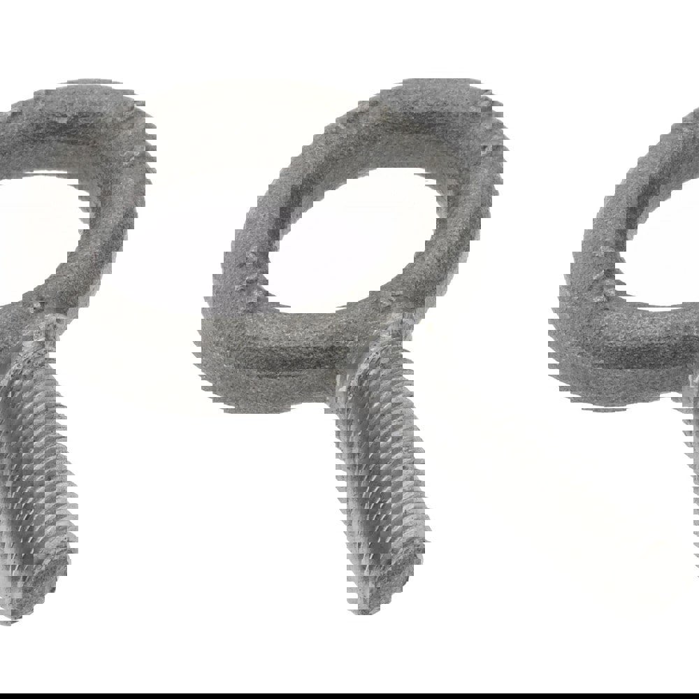 Fixed Lifting Eye Bolt: Without Shoulder, 500 lb Capacity, 1/4-20 Thread, Grade 1030 Steel